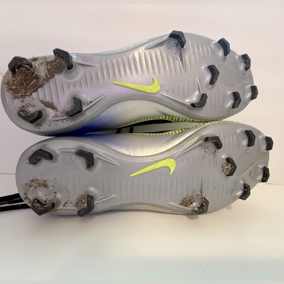 Nike - MercurialX Vortex Iii NJR FG Junior/Youth - Blue & Silver Athletic Cleats - Picture 11 of 12
